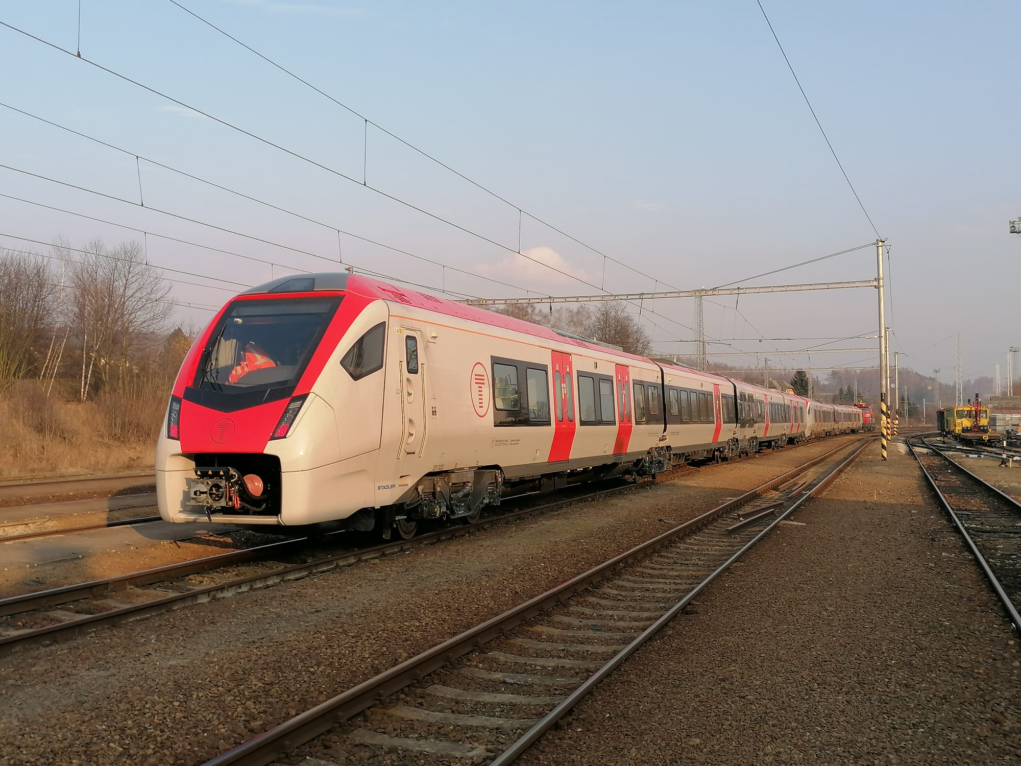 Transport of passenger multiple unit trainset Stadler Flirt